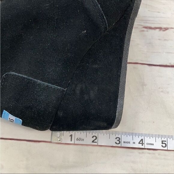 Toms Black Suede Wedges Booties - Picture 11 of 12